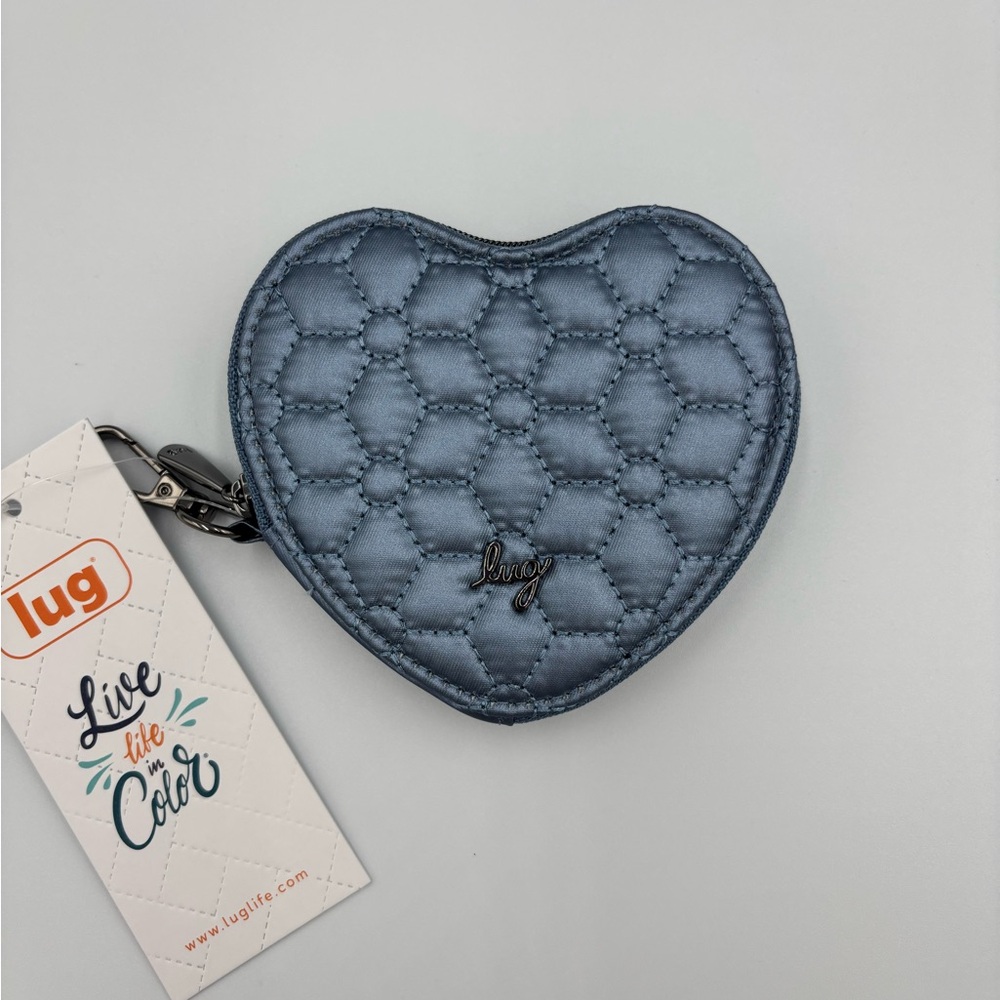 Lug heart pouch metallic blue moon